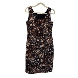 ⭐️ Jones New York Brown and Black Patterned Dress - size 6
